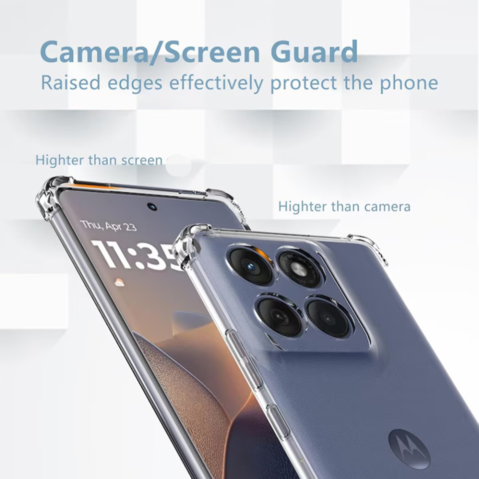 Husa pentru Motorola Moto G56, SKYDDAR INNOVATION, Shockproof Clear Silicone, Silicon Slim, set cu sticker, Transparenta - 1 | YEO