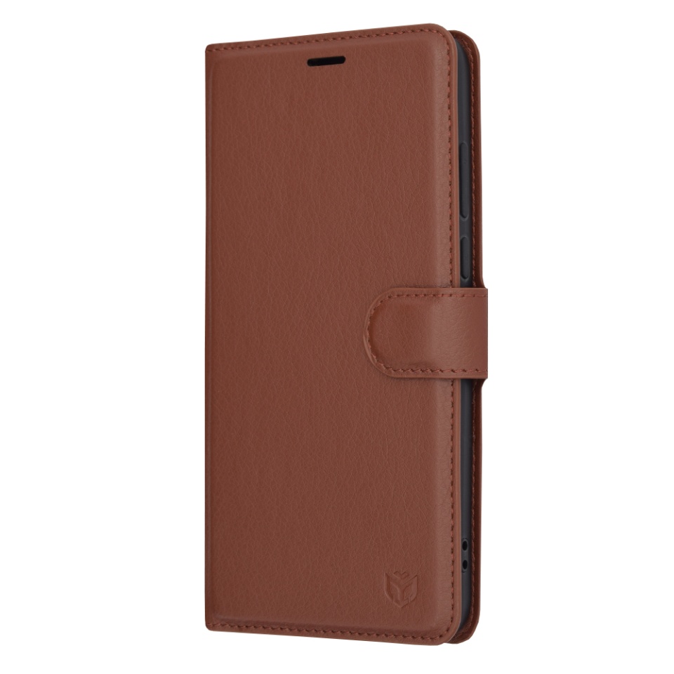 Husa pentru Motorola Moto G84 tip Carte, cu Portofel Interior, Finisaje Premium, SKYDDAR Leather Wallet - Maro - 3 | YEO