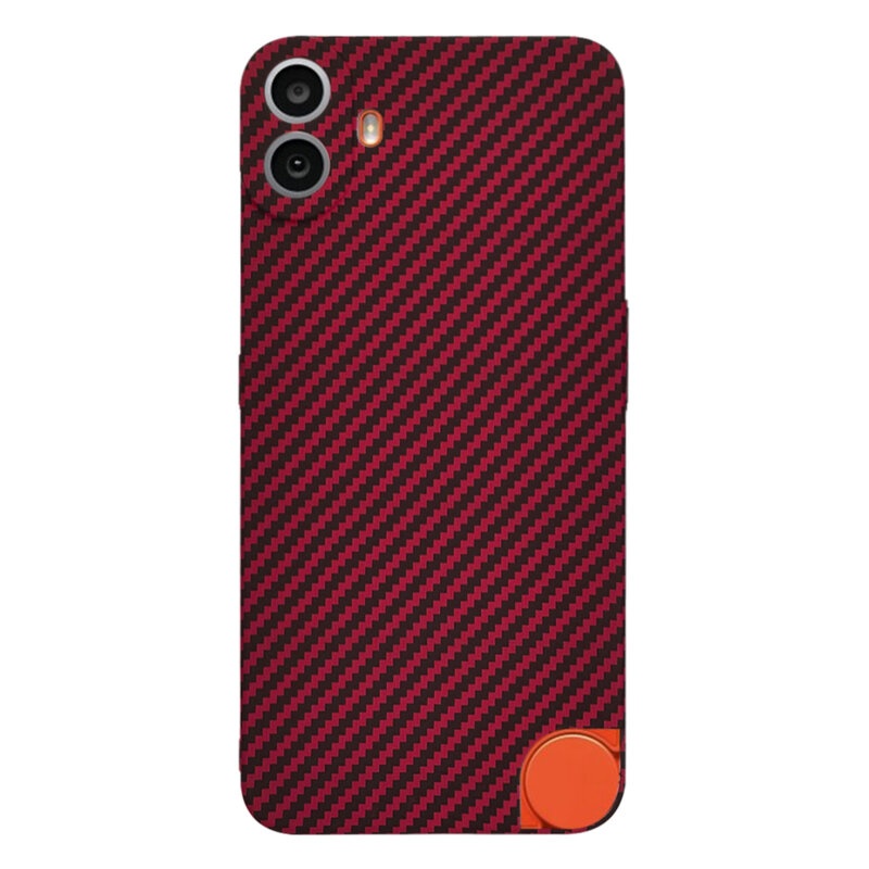 Husa pentru Nothing CMF Phone 1, Finisaj Premium cu Textura de Carbon, Design Elegant, SKDR CarbonFlex - Rosu - 1 | YEO