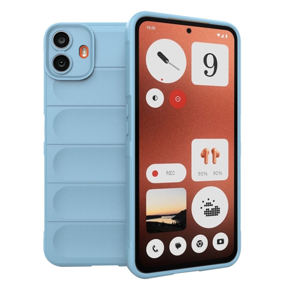 Husa pentru Nothing CMF Phone 1, SKYDDAR INNOVATION, Magic Shield, din Silicon Mat, set cu sticker, Bleu