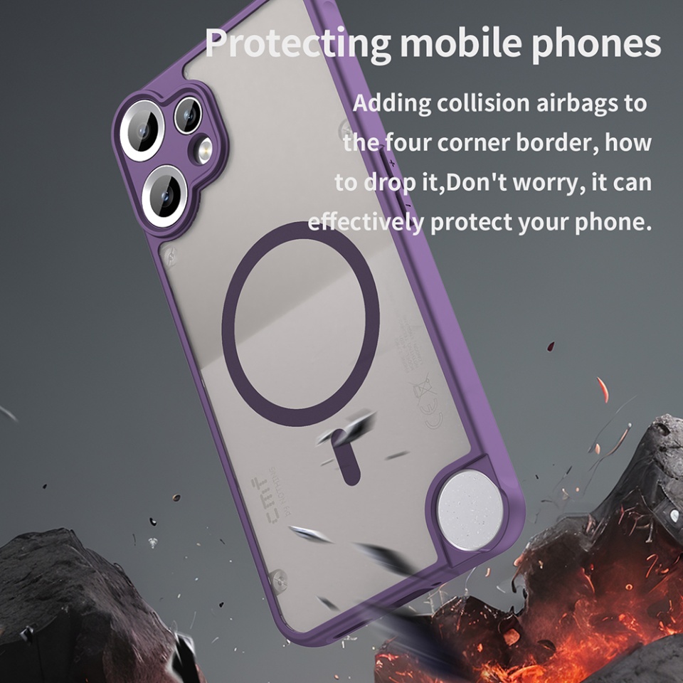 Husa pentru Nothing CMF Phone 2 Pro, SKYDDAR INNOVATION, HaloFrost MagSafe II, Antisoc, set cu sticker, Mov - 3 | YEO