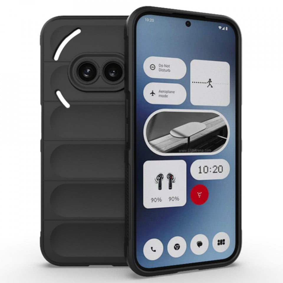 Husa pentru Nothing Phone (2a) eleganta, din silicon mat, SKDR Vogue - Negru