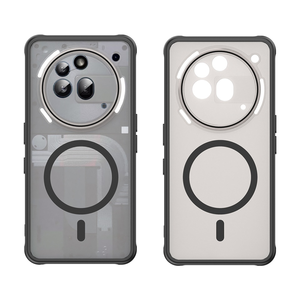 Husa pentru Nothing Phone (3a) Pro, SKYDDAR INNOVATION, HaloFrost MagSafe II, Antisoc, set cu sticker, Negru - 1 | YEO