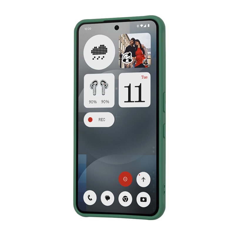 Husa pentru Nothing Phone (3a), SKYDDAR INNOVATION, Frosted MagSafe, Antisoc, set cu sticker, Verde inchis - 1 | YEO