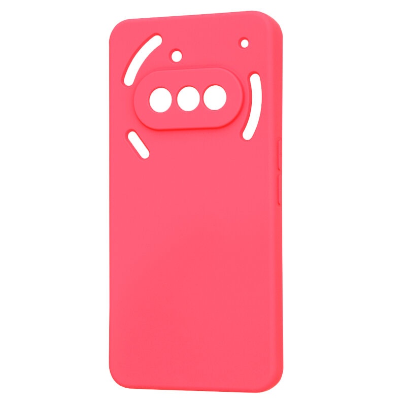 Husa pentru Nothing Phone (3a), SKYDDAR INNOVATION, SoftElegance din Silicon Catifelat, set cu sticker, Fucsia - 3 | YEO