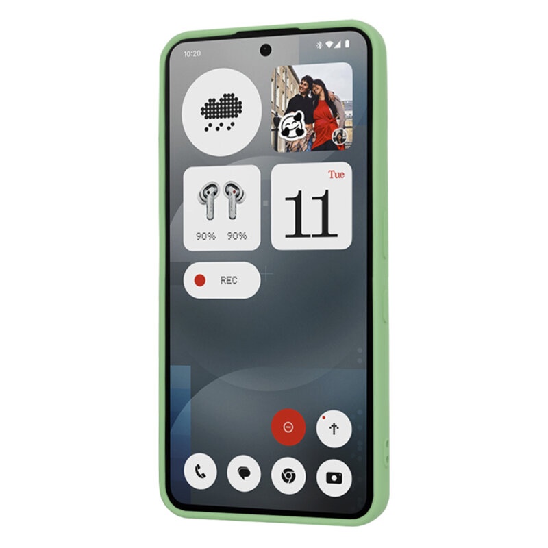 Husa pentru Nothing Phone (3a), SKYDDAR INNOVATION, SoftElegance din Silicon Catifelat, set cu sticker, Verde deschis - 1 | YEO