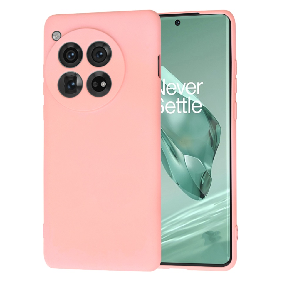 Husa pentru OnePlus 12 din Silicon Catifelat, Protectie Premium, Skyddar SoftElegance - Roz