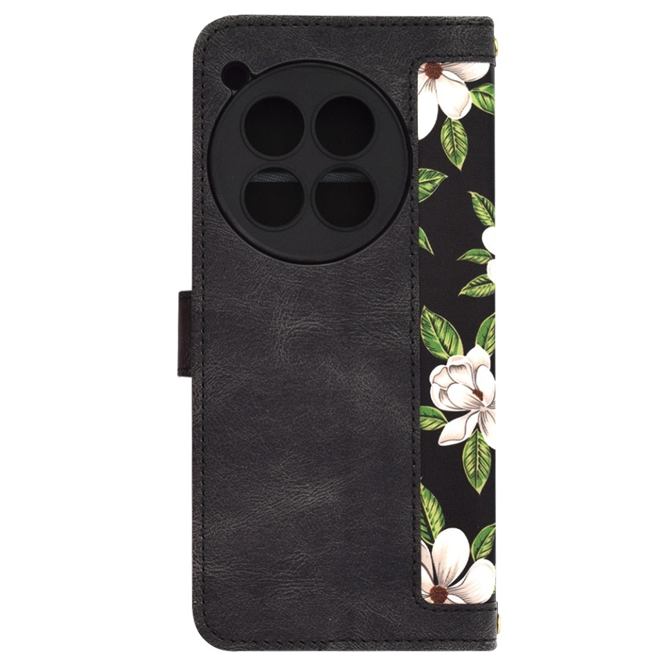 Husa pentru OnePlus 12, SKYDDAR INNOVATION, Flipcraft din Piele Ecologică, Stand Integrat, Buzunare pentru Carduri, set cu sticker, Negru - 2 | YEO