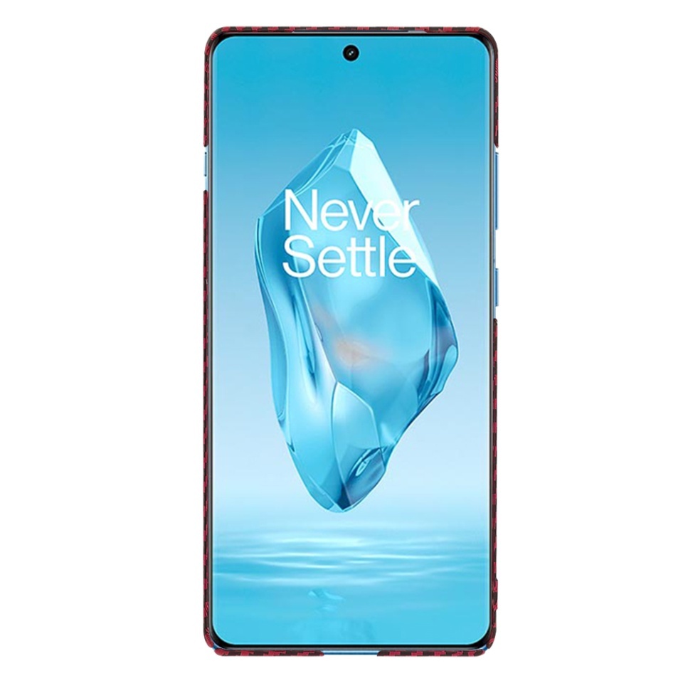 Husa pentru OnePlus 12R, SKYDDAR INNOVATION, textura carbon, Carbonite FiberShell, set cu sticker, Rosu, - 1 | YEO