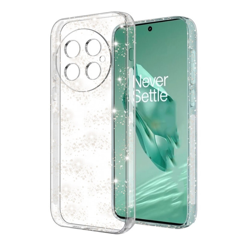 Husa pentru OnePlus 13 din Silicon TPU cu Sclipici, Design Elegant si Ultra Subtire, SKDR Shine - Transparenta
