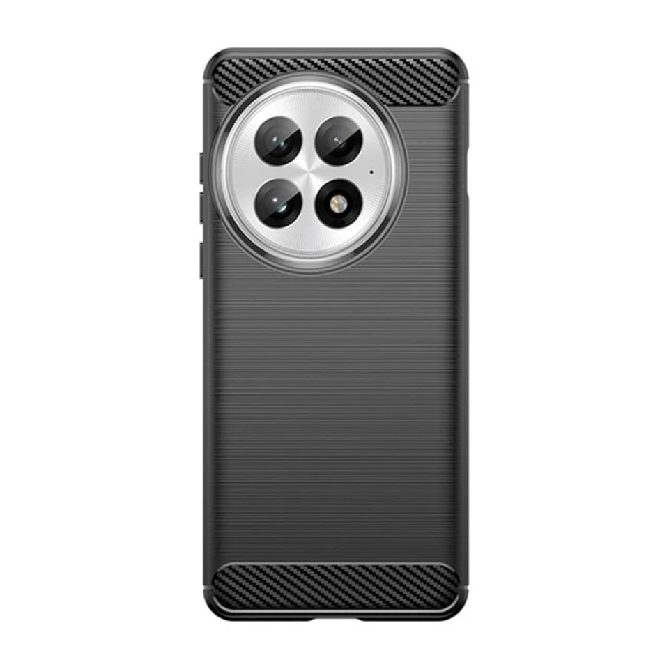 Husa pentru OnePlus 13, SKYDDAR INNOVATION, Carbon Silicone, din Silicon Slim, cu textura Fibra Carbon, set cu sticker, Negru - 2 | YEO