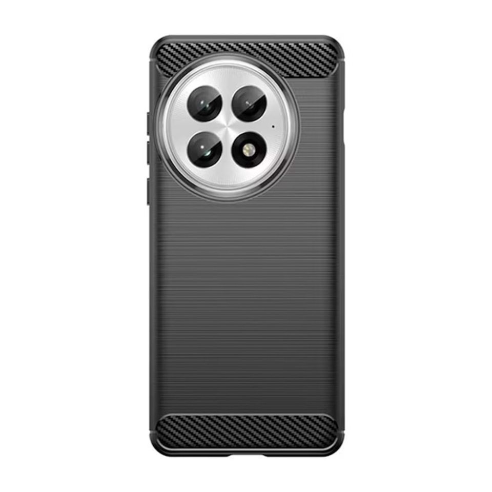 Husa pentru OnePlus 13R din Silicon Premium, Slim, cu textura Fibra Carbon cu sticker - Albastru - 1 | YEO