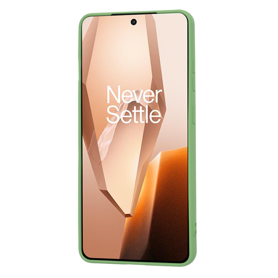 Husa pentru OnePlus 13R, SKYDDAR INNOVATION, SoftElegance din Silicon Catifelat, set cu sticker, Verde deschis - 1 | YEO