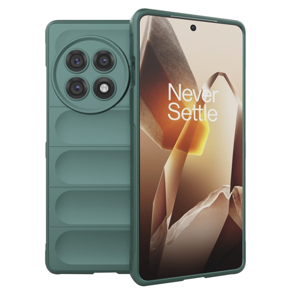 Husa pentru OnePlus 13R, SKYDDAR INNOVATION, Vogue din Silicon Mat, set cu sticker, Verde