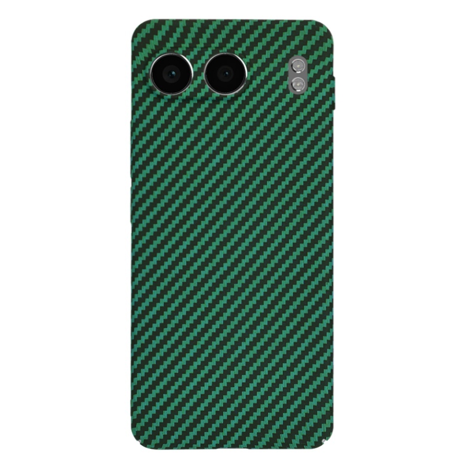Husa pentru OnePlus Nord 4, SKYDDAR INNOVATION, textura carbon, Carbonite FiberShell, set cu sticker, Verde, - 2 | YEO