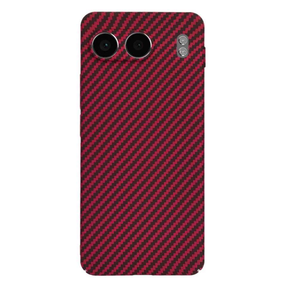 Husa pentru OnePlus Nord 4, SKYDDAR INNOVATION, textura carbon, Carbonite FiberShell, set cu sticker, Rosu, - 2 | YEO