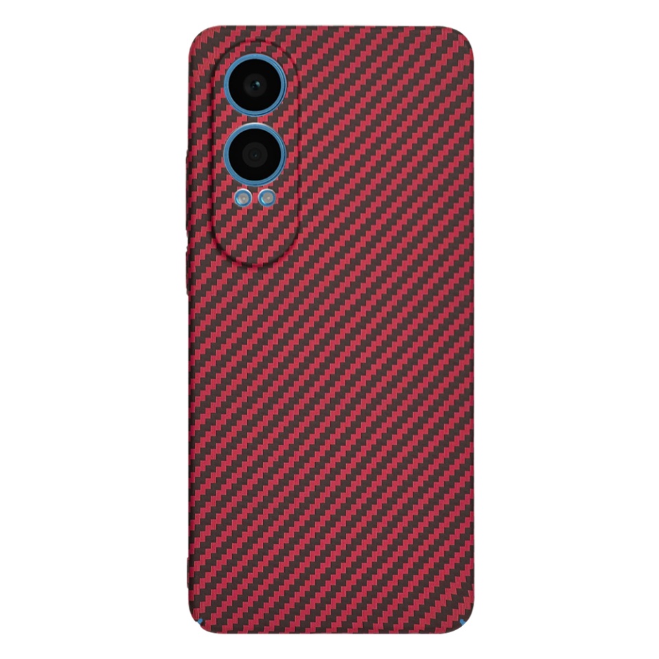 Husa pentru OnePlus Nord CE4 Lite, Finisaj Premium cu Textura de Carbon, Design Elegant, SKDR CarbonFlex - Rosu - 2 | YEO