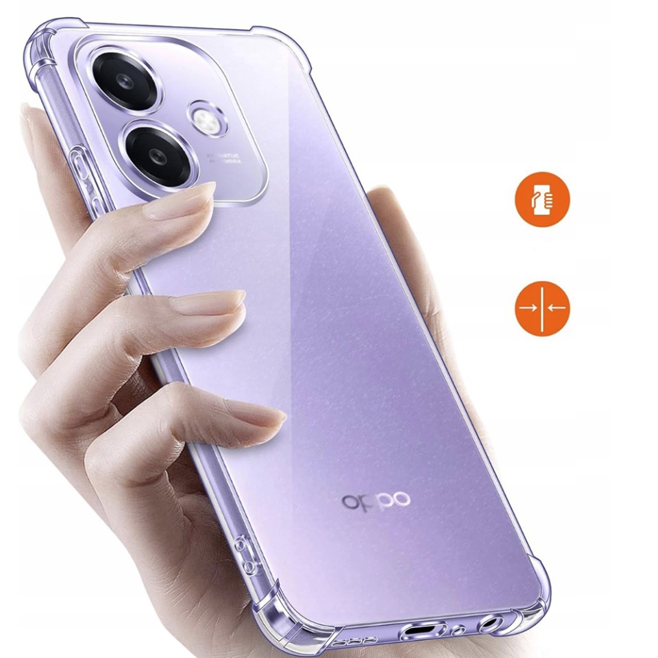 Husa pentru Oppo A40 4G , SKYDDAR INNOVATION, Shockproof Clear din Silicon Slim, Transparenta, set cu sticker - 2 | YEO