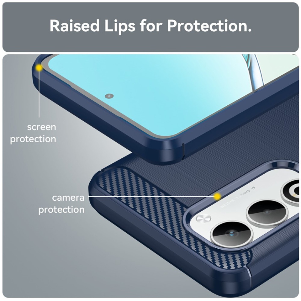 Husa pentru Oppo A5 4G, SKYDDAR INNOVATION, CarbonFiber, Antisoc, set cu sticker, Albastru - 2 | YEO