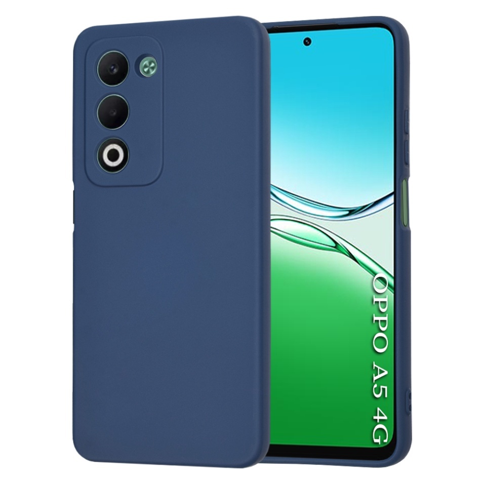 Husa pentru Oppo A5 4G, SKYDDAR INNOVATION, din Silicon Catifelat, SoftElegance, set cu sticker, Bleumarin