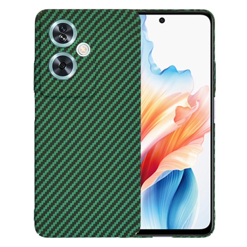 Husa pentru Oppo A79 5G / OnePlus Nord N30 SE, Finisaj Premium cu Textura de Carbon, Design Elegant, SKDR CarbonFlex - Verde