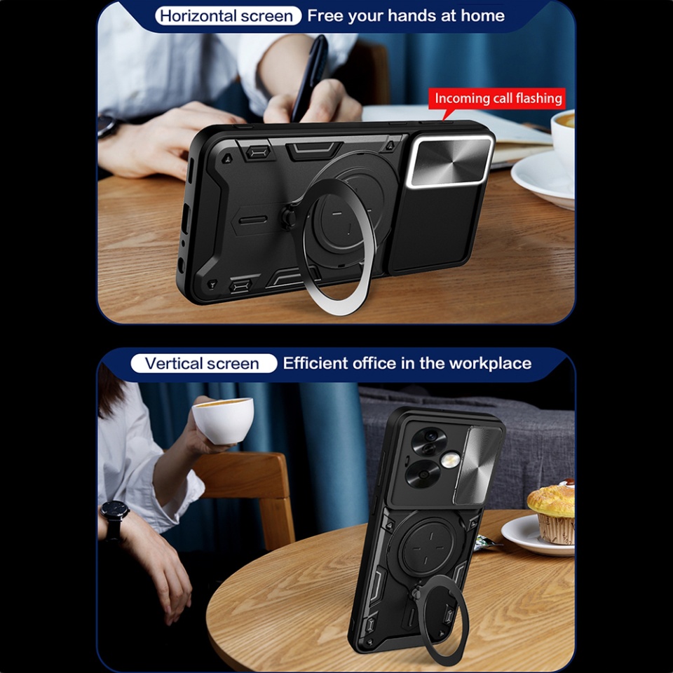 Husa pentru Oppo A79 5G / OnePlus Nord N30 SE, SKYDDAR INNOVATION, CamGuard Pro, Inel Magnetic, Protectie Camera, set cu sticker, Mov - 3 | YEO