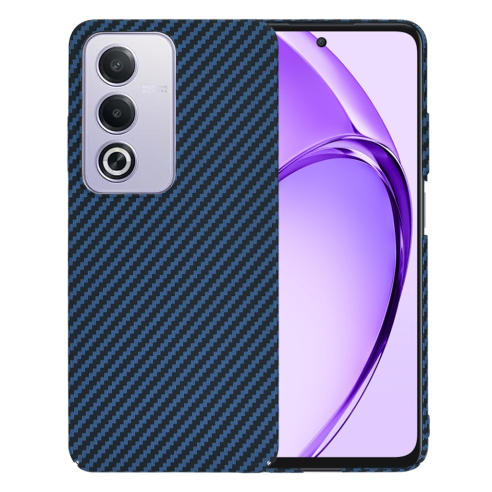 Husa pentru Oppo A80 5G, SKYDDAR INNOVATION, textura carbon, Carbonite FiberShell, set cu sticker, Cyan,