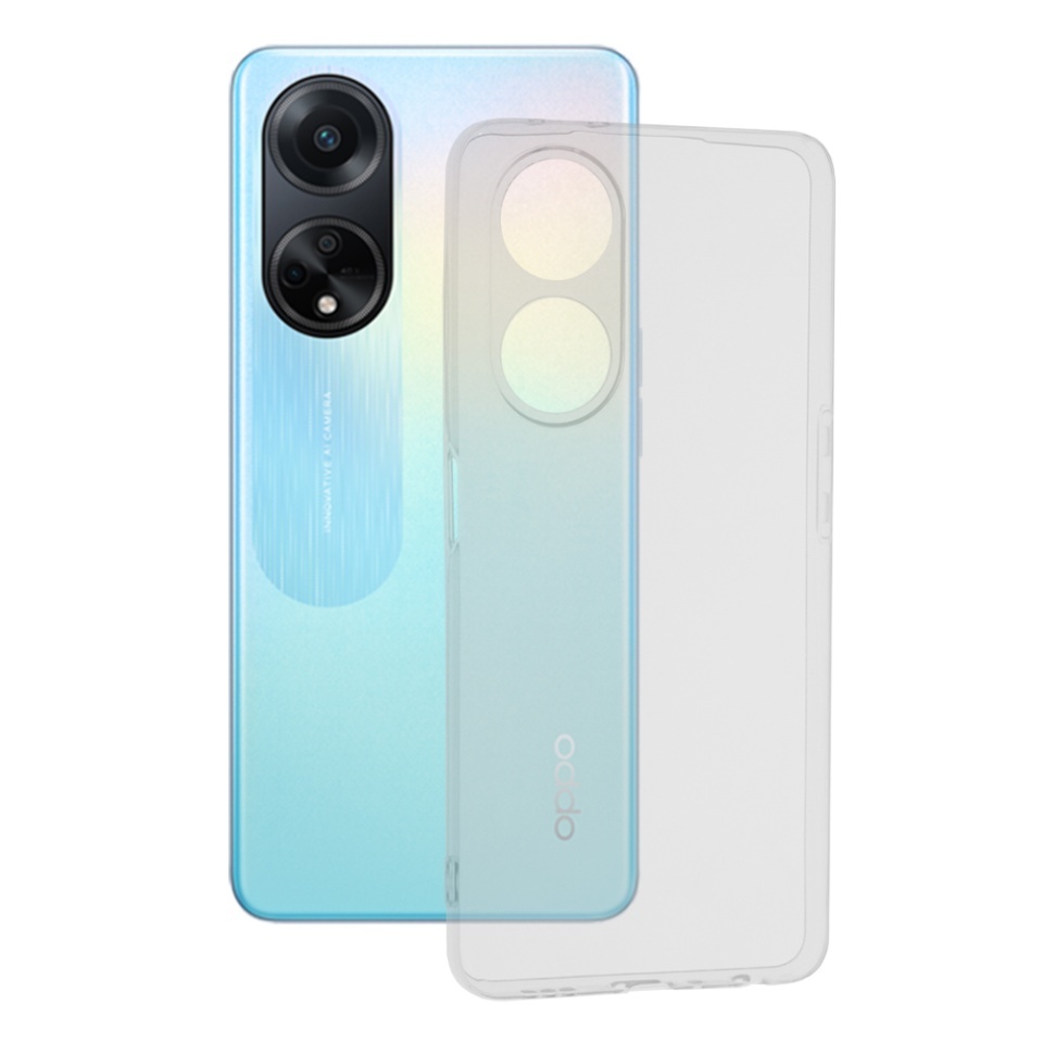 Husa pentru Oppo A98 5G, SKYDDAR INNOVATION, ClearGuard, din silicon transparent, set cu sticker, Transparenta