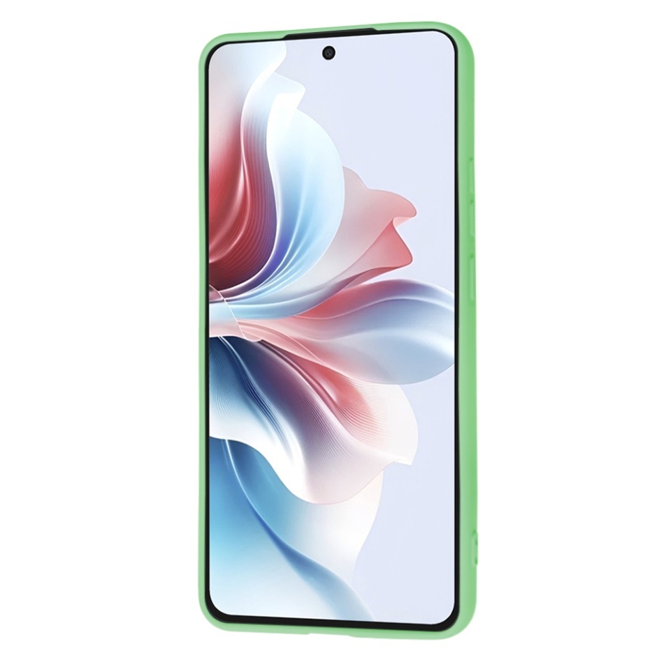 Husa pentru Oppo Reno11 F, SKYDDAR INNOVATION, din Silicon Catifelat, SoftElegance, set cu sticker, Verde deschis - 1 | YEO