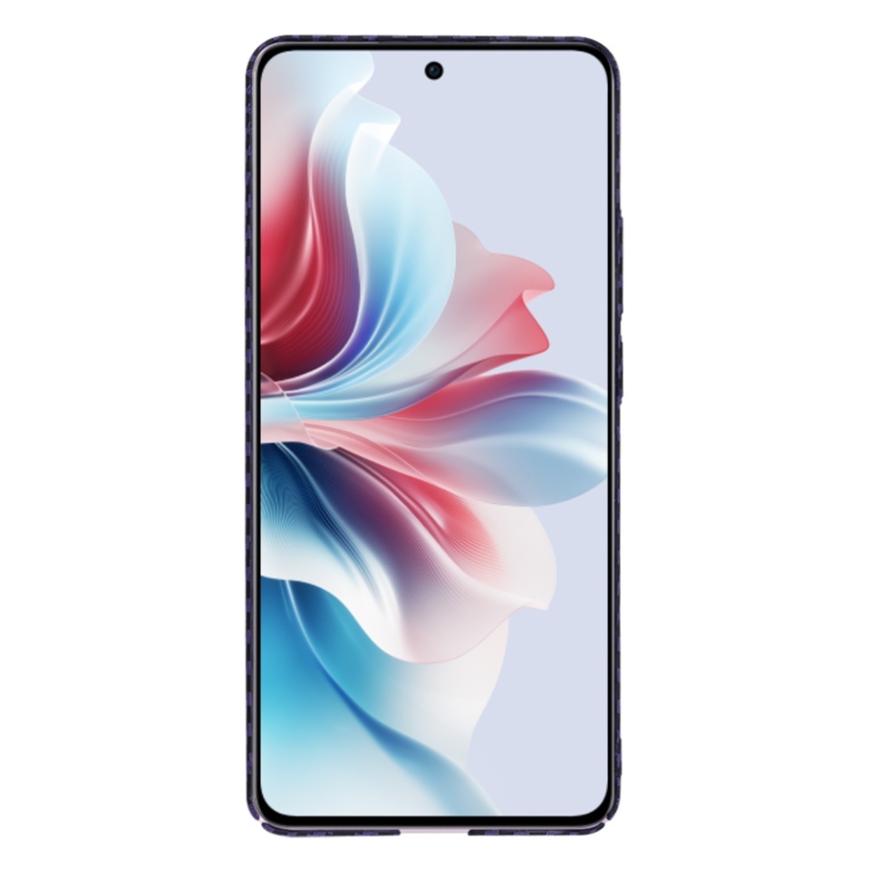 Husa pentru Oppo Reno11 F, SKYDDAR INNOVATION, textura carbon, Carbonite FiberShell, set cu sticker, Mov, - 1 | YEO