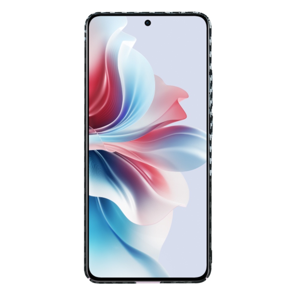 Husa pentru Oppo Reno11 F, SKYDDAR INNOVATION, textura carbon, Carbonite FiberShell, set cu sticker, Gri, - 1 | YEO