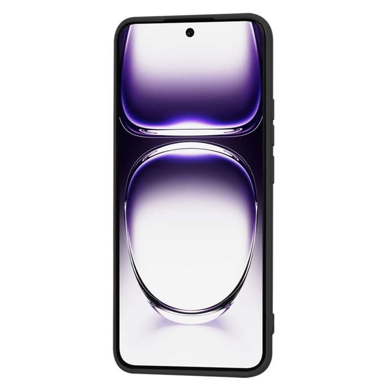 Husa pentru Oppo Reno12 din Silicon Catifelat, Protectie Premium, Skyddar SoftElegance - Negru - 1 | YEO