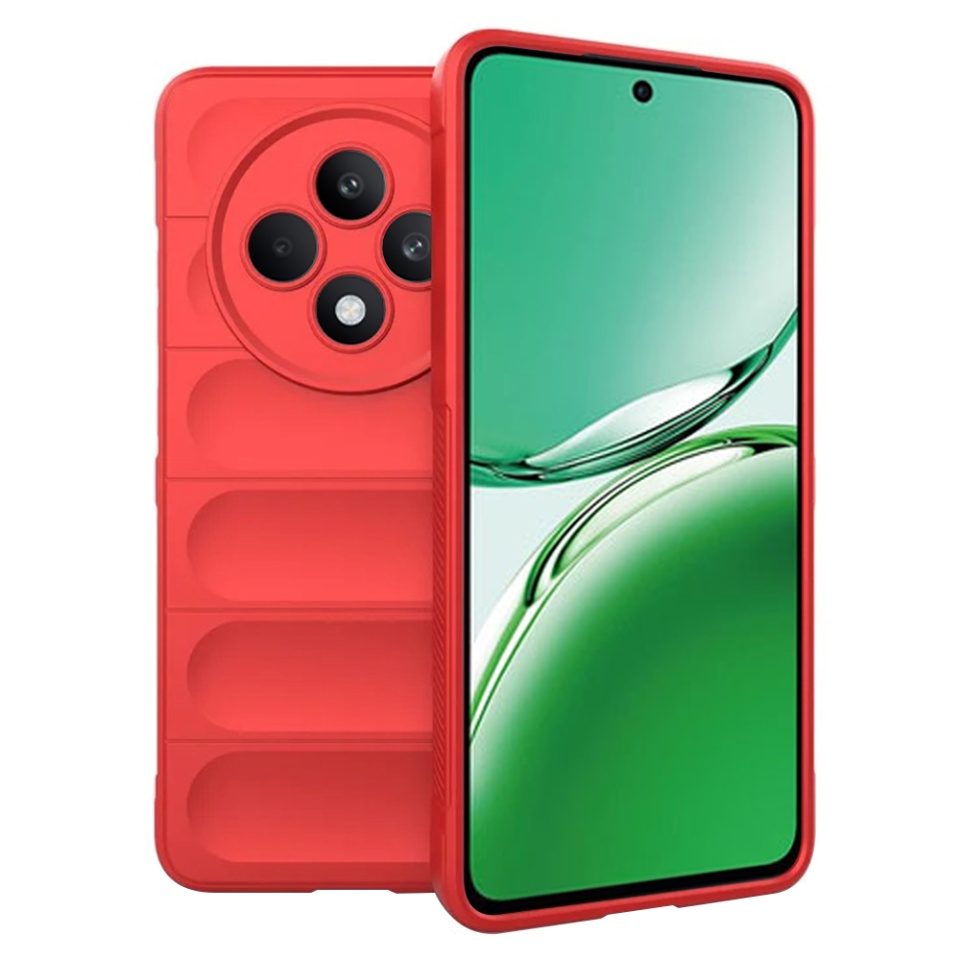 Husa pentru Oppo Reno12 F 4G, SKYDDAR INNOVATION, Vogue din Silicon Mat, set cu sticker, Rosu