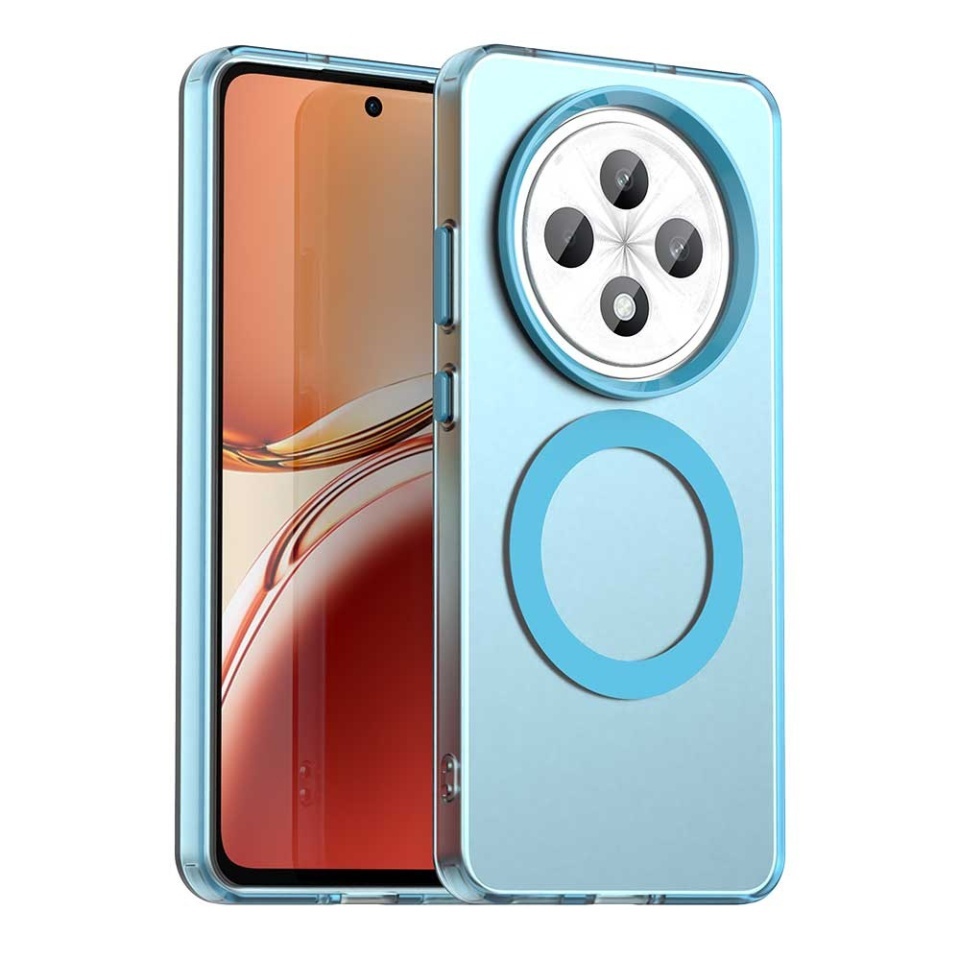 Husa pentru Oppo Reno12 F 5G / Reno12 FS 5G / Reno12 F 4G / Reno12 FS 4G, SKYDDAR INOVATION, CandyCase, Magsafe, set cu sticker, Albastru