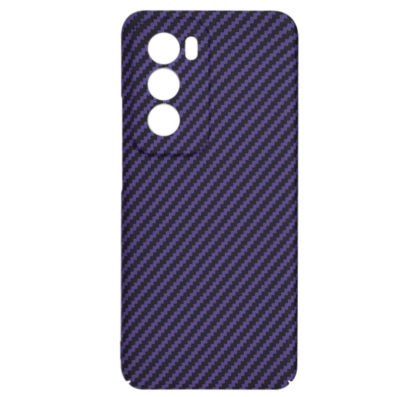 Husa pentru Oppo Reno12, Finisaj Premium cu Textura de Carbon, Design Elegant, SKDR CarbonFlex - Mov - 3 | YEO