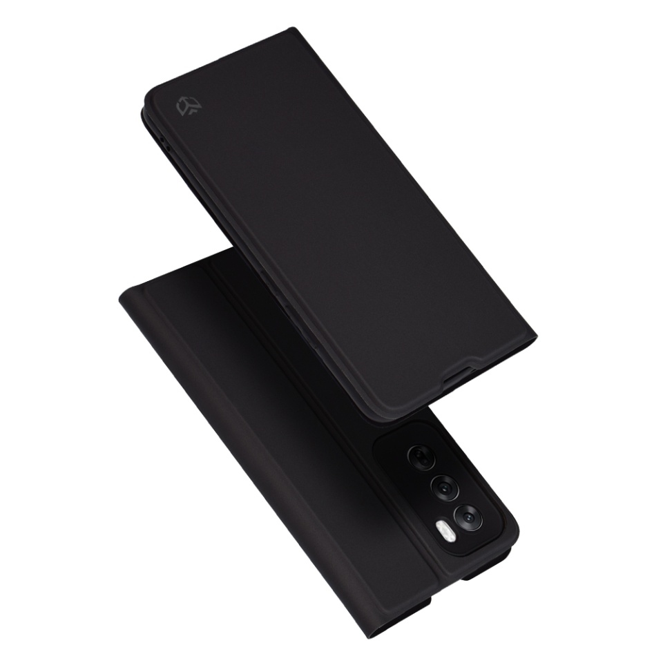 Husa pentru Oppo Reno12, SKYDDAR INNOVATION, Magskin Book, tip Carte cu Portofel Interior, set cu sticker, Negru
