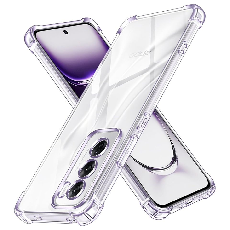 Husa pentru Oppo Reno12 , SKYDDAR INNOVATION, Shockproof Clear din Silicon Slim, Transparenta, set cu sticker