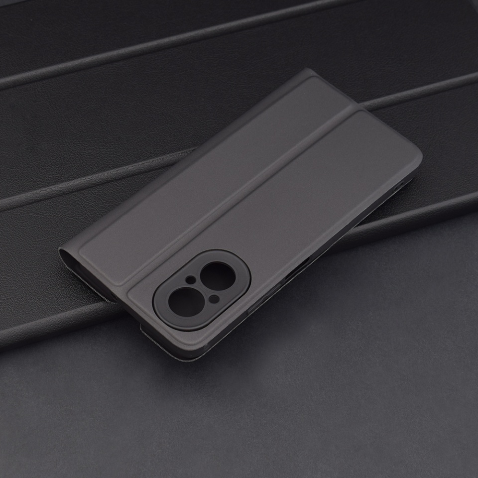Husa pentru Realme C67 4G, SKYDDAR INNOVATION, Magskin Book, tip Carte cu Portofel Interior, set cu sticker, Negru - 3 | YEO