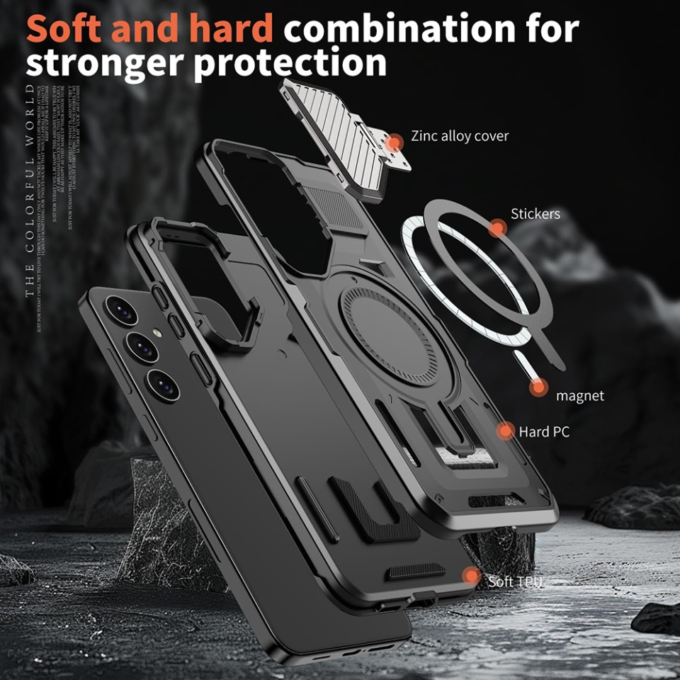Husa pentru Samsung Galaxy A05, SKYDDAR INNOVATION, CamVault MagSafe cu Protectie Camera, set cu sticker, Negru - 3 | YEO
