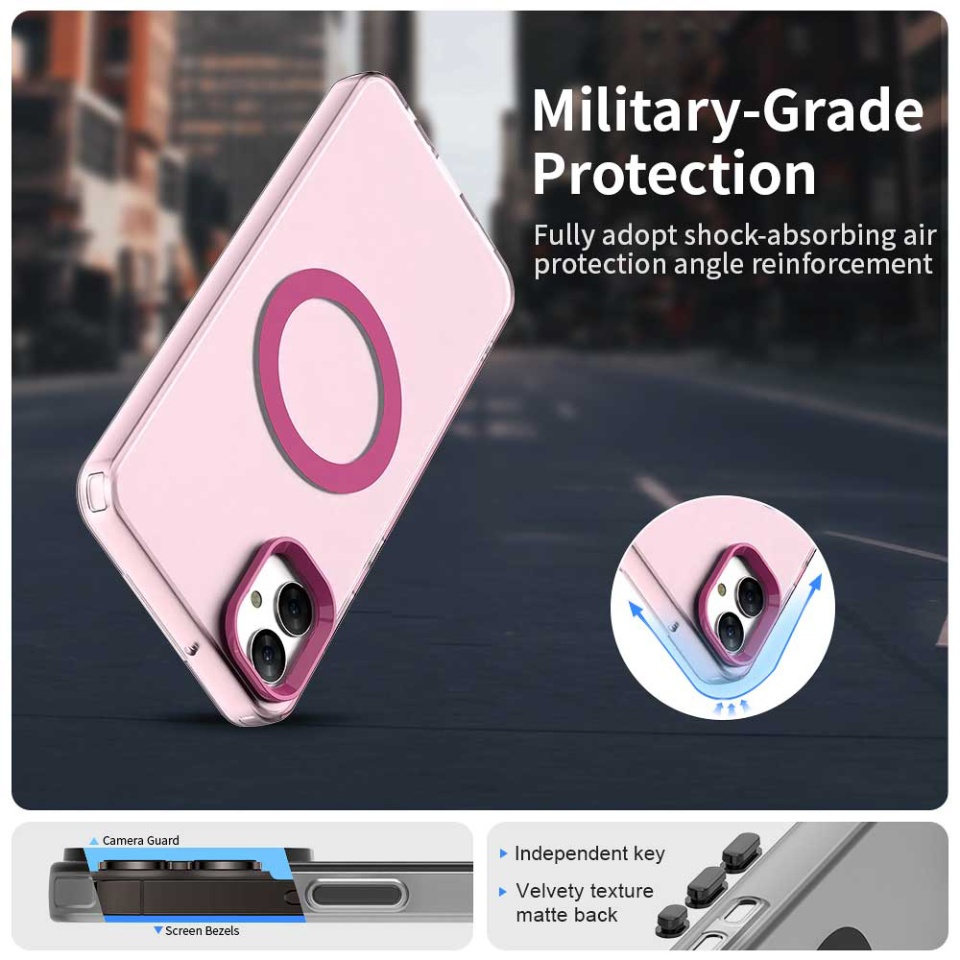 Husa pentru Samsung Galaxy A05, SKYDDAR INOVATION, CandyCase, Magsafe, set cu sticker, Roz - 3 | YEO