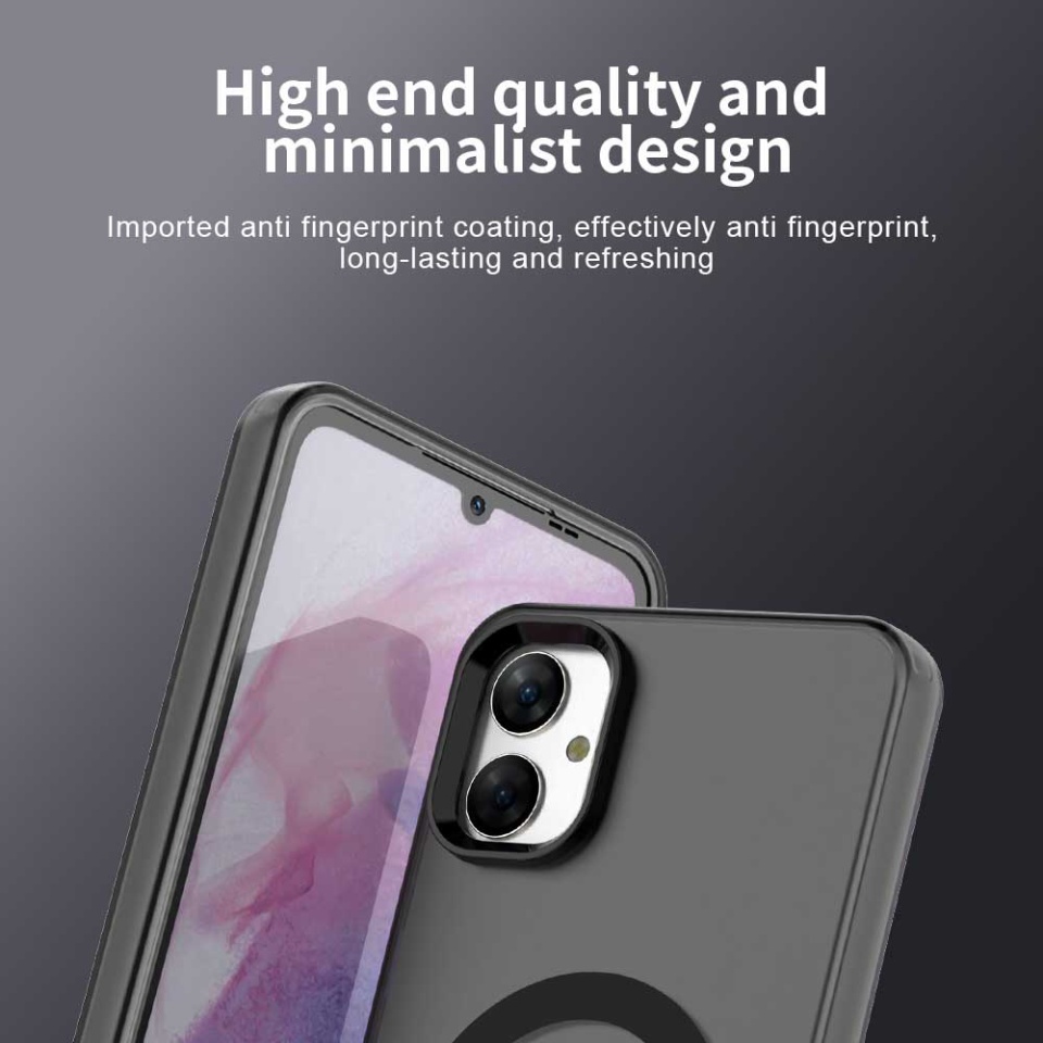 Husa pentru Samsung Galaxy A05, SKYDDAR INOVATION, CandyCase, Magsafe, set cu sticker, Negru - 1 | YEO