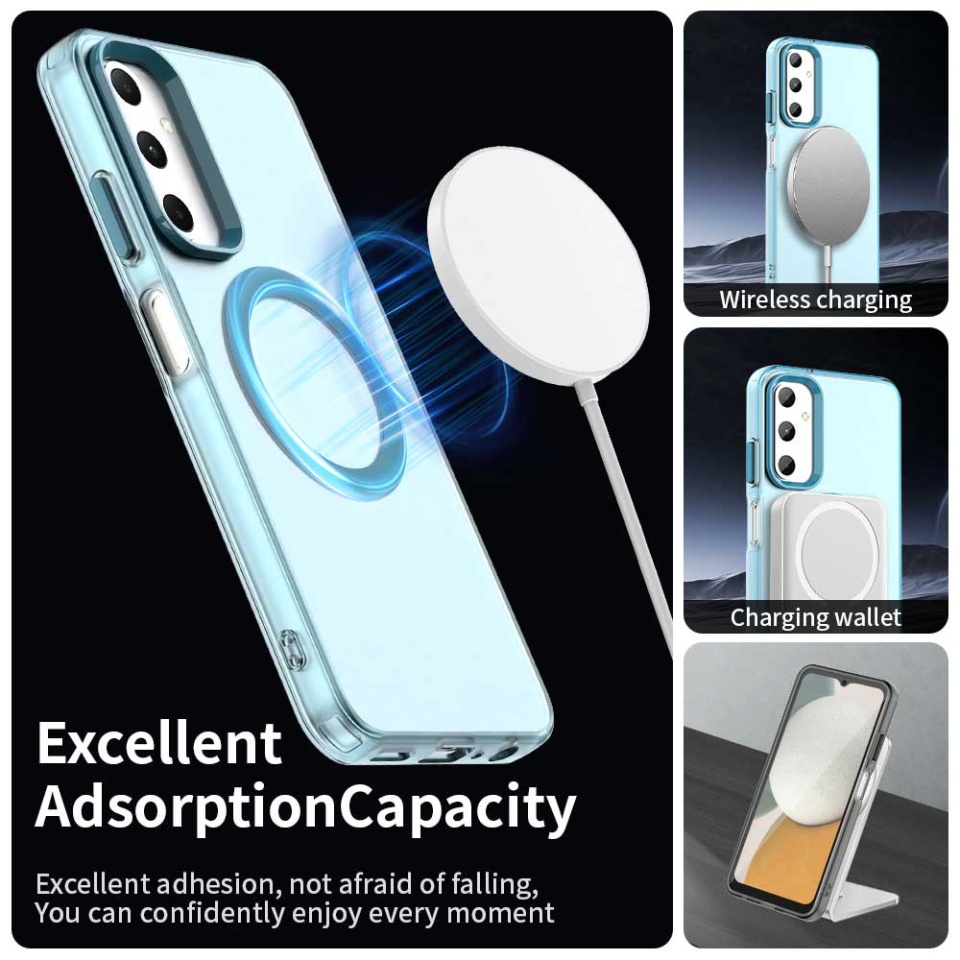 Husa pentru Samsung Galaxy A05s, SKYDDAR INOVATION, CandyCase, Magsafe, set cu sticker, Albastru - 3 | YEO