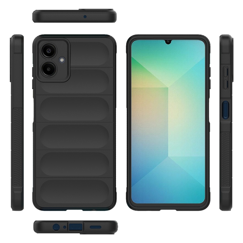 Husa pentru Samsung Galaxy A06 eleganta, din silicon mat, SKDR Vogue - Negru - 1 | YEO