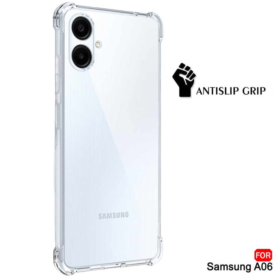 Husa pentru Samsung Galaxy A06 , SKYDDAR INNOVATION, Shockproof Clear din Silicon Slim, Transparenta, set cu sticker - 1 | YEO