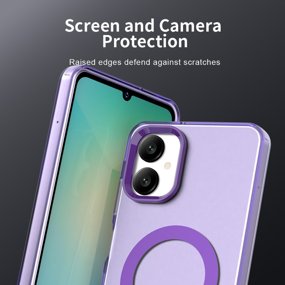 Husa pentru Samsung Galaxy A06, SKYDDAR INOVATION, CandyCase, Magsafe, set cu sticker, Mov - 3 | YEO