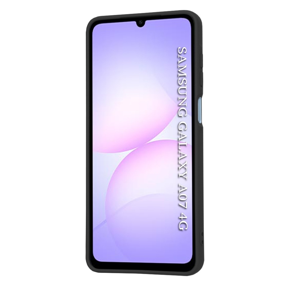 Husa pentru Samsung Galaxy A07 4G, SKYDDAR INNOVATION, din Silicon Catifelat, SoftElegance, set cu sticker, Negru - 1 | YEO
