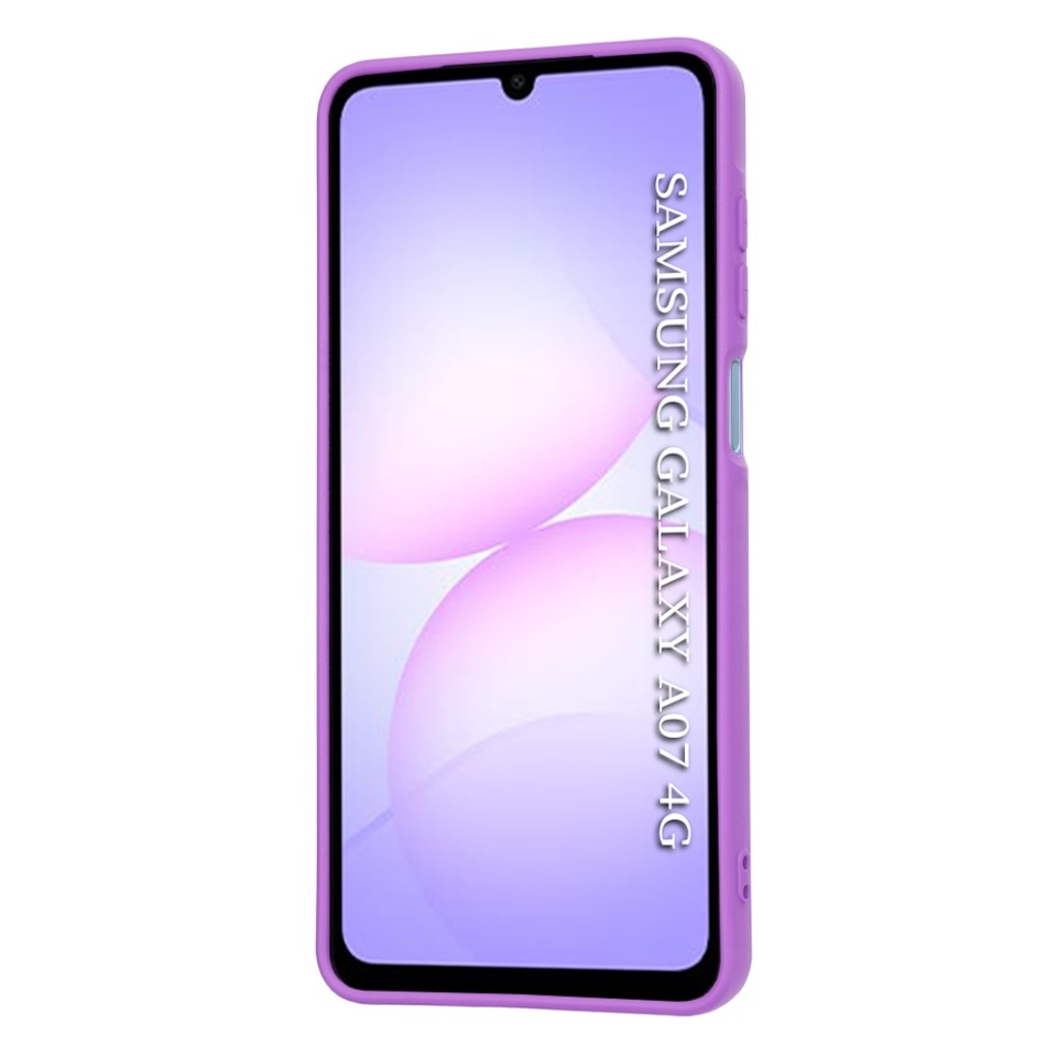 Husa pentru Samsung Galaxy A07 4G, SKYDDAR INNOVATION, din Silicon Catifelat, SoftElegance, set cu sticker, Mov - 1 | YEO