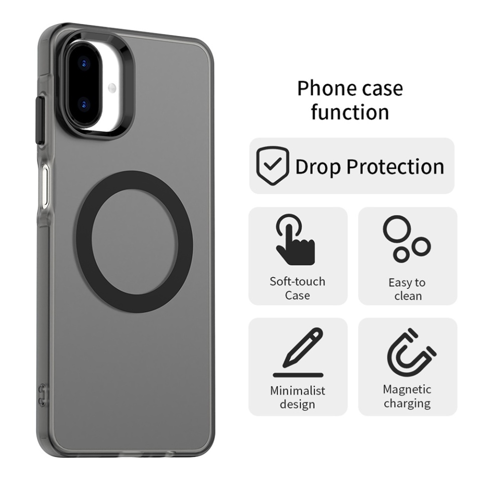 Husa pentru Samsung Galaxy A07 4G, SKYDDAR INOVATION, CandyCase, Magsafe, set cu sticker, Negru - 2 | YEO