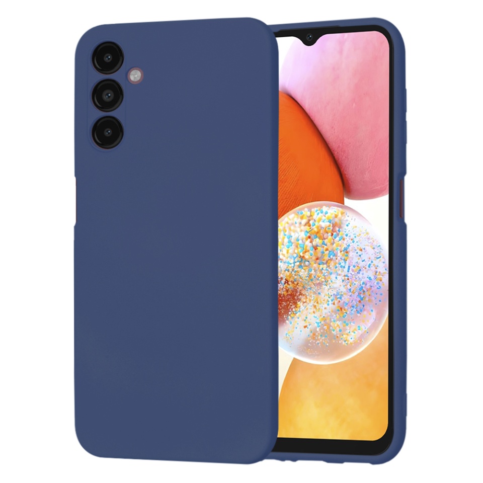 Husa pentru Samsung Galaxy A14 5G / Galaxy A14 4G din Silicon Catifelat, Protectie Premium, Skyddar SoftElegance - Bleumarin