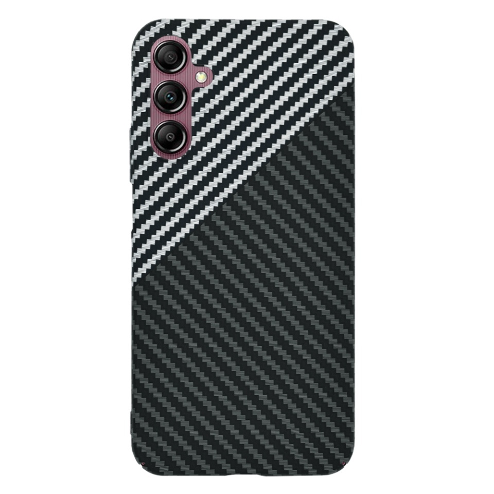 Husa pentru Samsung Galaxy A14 5G / Galaxy A14 4G, SKYDDAR INNOVATION, textura carbon, Carbonite FiberShell, set cu sticker, Gri, - 1 | YEO